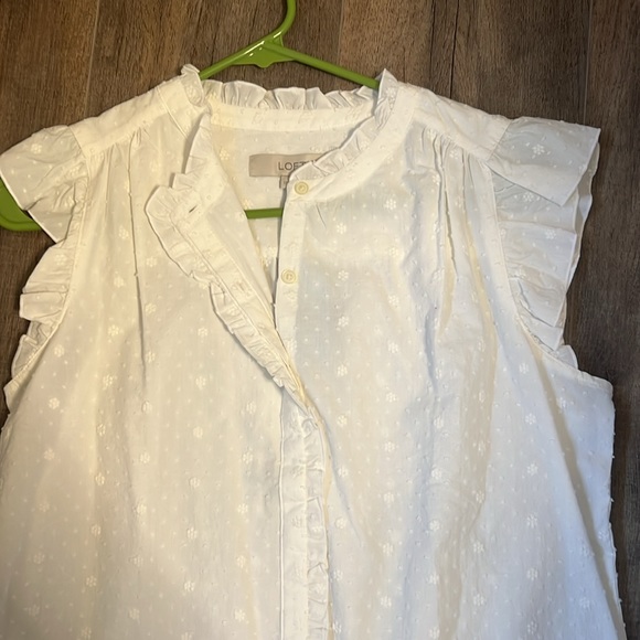 NWT size small loft top white button down - Picture 2 of 3